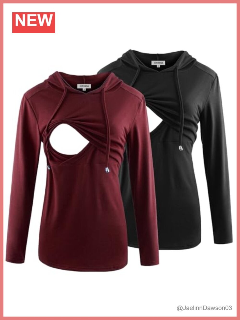 Nursing Hoodie Sweatshirt Long Sleeve Breastfeeding Maternity Top